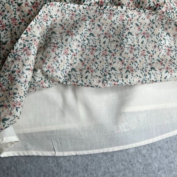 English Factory Women's Floral Lace Trim Dress Size M Shift Button Close - Picture 13 of 15